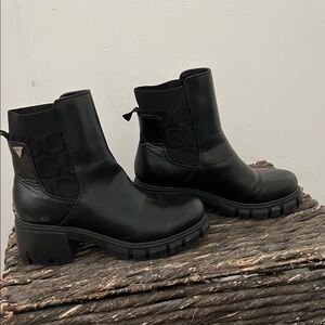 Guess Black Chunky Ankle Boots